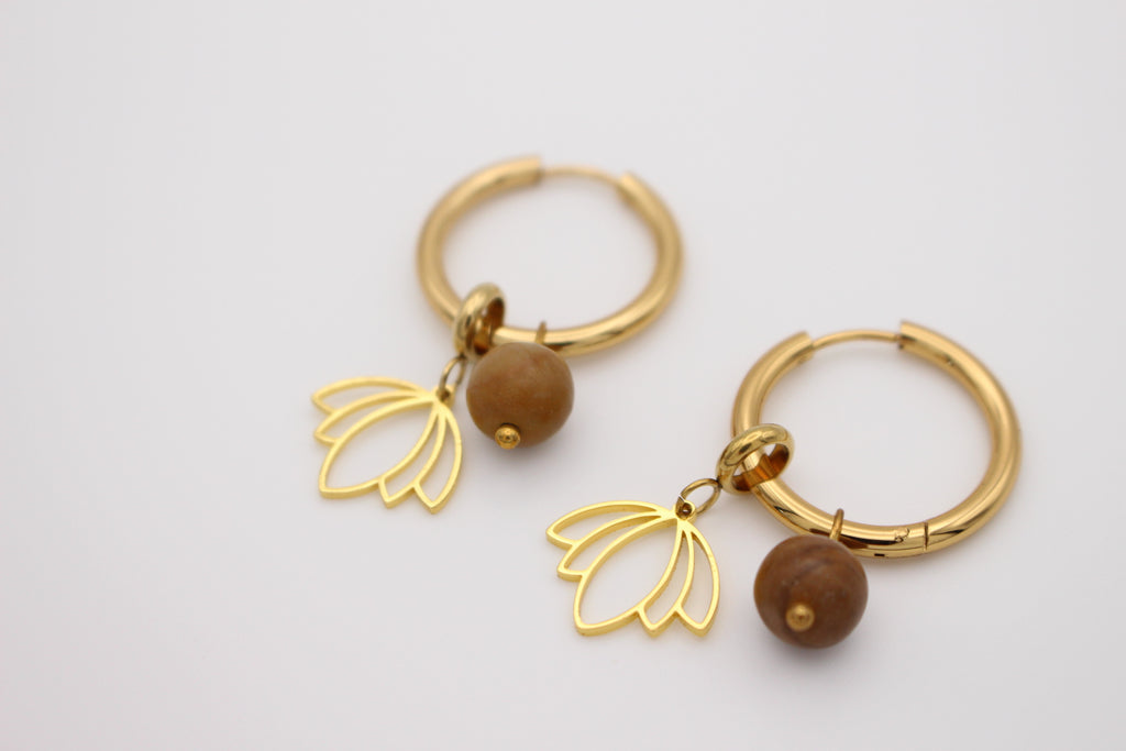 Protea Hoop Earrings